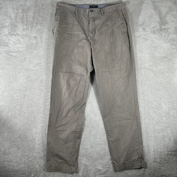 Banana Republic Emerson Chino Pants Mens 38x32 Gray Slim Fit Casual Trousers - Picture 2 of 12